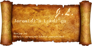 Jeremiás Lukács névjegykártya